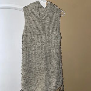 Grey knitted sweater dress